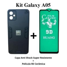 Imagem de Kit 2 em 1 Capa Anti Impacto Resistente Preto + Pelicula 9D de Cerâmic