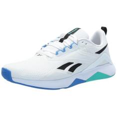Imagem de Reebok Tênis masculino Nanoflex Trail 2, Calçado branco/preto/verde desencadeado, 41
