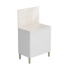 Imagem de Balcão de Cozinha 80 Cm Art 1 Porta 1 Gaveta Branco/ártico - Kits Paraná