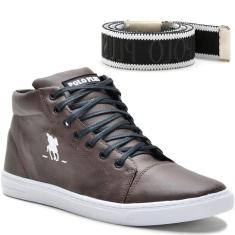 Imagem de Kit De Tênis Casual Sola Macia E Costura Reforçada Masculino Com Cinto Básico-Masculino