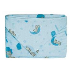 Imagem de Toalha De Banho Com Capuz 100% Algodão Dupla Face Estampa Sortida Azul