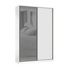 Imagem de Guarda Roupa 2 Portas 159cm Prata Branco Com Branco Mat