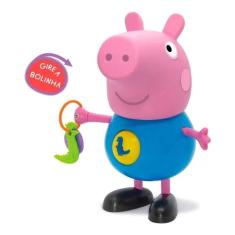 Imagem de Boneco George Pig Gira Bolinha Brinquedo 24 Cm - Elka