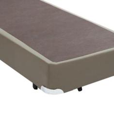 Imagem de Cama Box Solteiro Colchão Molas Bonnel + Box Sintético Bege 59X88x188