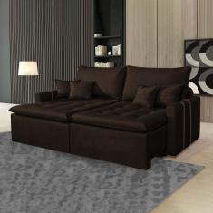 Imagem de Sofá Retrátil 2 Lugares 180cm Chicago Kasacomigo Estofados Marrom