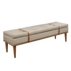 Imagem de Recamier Londres Luxo Madeira Maciça Castellar Móbile, Linho Bege Clar