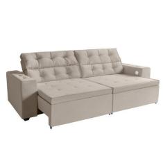 Imagem de Sofá 3 lugares Estella 3,00  metros Bege Retrátil Reclinável Tecnologi