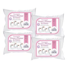 Imagem de Kit 4 Travesseiros Hotelaria - Penas e Plumas - Daune