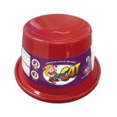 Imagem de Comedouro plástico Gato super cat Furacão Pet - 200 ml (vermelho)