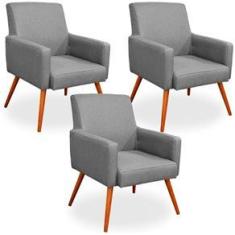 Imagem de Kit 03 Poltronas Decorativas Para Sala de Estar Maria W01