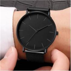 Imagem de Relógio Masculino Ultrafino Black Quartz Malha De Aço