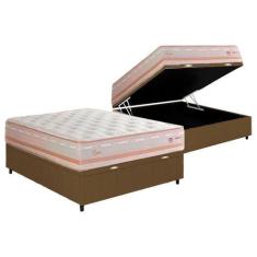 Imagem de Cama Box Baú Casal + Colchão Herval Lyon Molas Maxspring 138X188x74