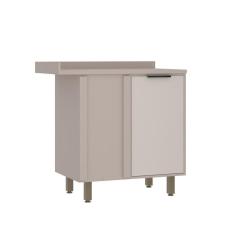 Imagem de Balcão Canto Reto 95cm 1 Porta Com Tampo Stylo Luciane Móveis Cinammon-beige