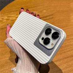 Imagem de Protetor de lente de câmera de metal de alumínio com faixa de moda, capa de silicone líquido para iPhone 14 Pro Max Plus ultrafina capa à prova de choque, branca, para iPhone 14Pro Max