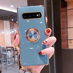 Imagem de Capa magnética de chapeamento de luxo para Samsung Galaxy A52 A53 S21 FE S22 Ultra S10 S20 Plus Note 20 10 9 A72 A 52 53 Capa de suporte de anel, cinza, para Samsung A52 4G