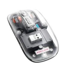 Imagem de Namolit Mouse transparente sem fio Conexão de três modos Modos transparentes Mouse DPI ajustável Mouse para jogos de desempenho superior para laptop Mouse para jogos BT