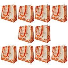 Imagem de Bolsa Ecobag Sacola De Ombro Retornavel Kit 10 Uni Compras Mercado Shopping Portatil