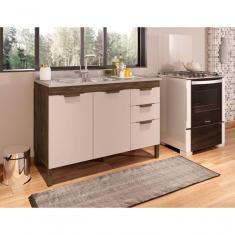 Imagem de Balcão Para Cozinha Sem Tampo Teka/Champanhe Auto Brilho