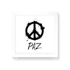 Imagem de Arte Maníacos Quadro Decorativo Paz Fundo  - 50x50cm (Moldura em laca )