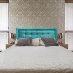 Imagem de Cabeceira Painel Solteiro Veneza Luxo 10 Suede Liso  Turquesa 90 X 60 RBL