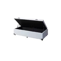 Imagem de Cama Box Baú Solteirão King Blindado Linhão Branco  203X96X44 Cm - Imp