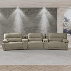 Imagem de Sofá Swift C-porta Copos Baú Cooler Reclinável Retrátil Linho Nude G81 Gran Belo