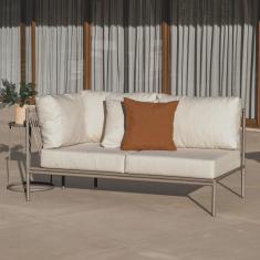 Imagem de Sofá Chaise 2 Lugares Esquerda Refúgio Cabecasa Madeiramadeira Champanhe/Quaker areia