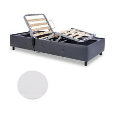 Imagem de Cama Solteiro Motorizada Couríssimo Branco 100X209x44 S/ Fio - Pilati