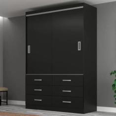 Imagem de Guarda Roupa Casal Veneza Premium 2 Portas de Correr 6 Gavetas - Evide