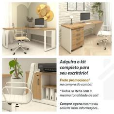 Imagem de Escrivaninha para Estudos 120cm x 60cm Pés Metal F5 Office - F5 Office