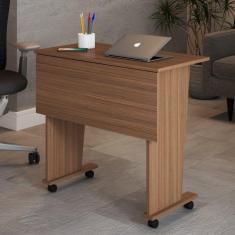 Imagem de Mesa Escrivaninha Dobrável Alpes com Rodízio Amêndoa - Panorama Móveis