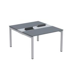 Imagem de Mesa Plataforma Dupla com Pé de Aço para Coworking 120X140/2P PDC12/14/2P Grafito/Cinza