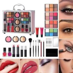 Imagem de Kit de maquiagem para mulheres, Kit de maquiagem para mulheres Kit completo - Kit de maquiagem à prova d'água de longa duração Conjunto de maquiagem fosca - Os cuidados de beleza incluem rímel, batom,