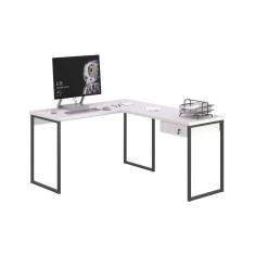 Imagem de Mesa Em L Com 1 Gavetas Ferv Branco