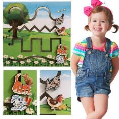 Imagem de Painel Psicomotor Animais Brinquedo Educativo Em Mdf - Tralala