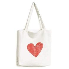 Imagem de Bolsa de lona em formato de coração vermelho para o Dia dos Namorados