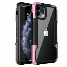 Imagem de Capa de telefone à prova de choque para iphone 12 11 13 pro max x xr capa transparente para iphone 7 8 plus 11 12 13 hard pc soft tpu capa completa, rosa, para iphone 7