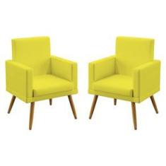 Imagem de Kit 2 Poltronas Vega Com Rodapé Sued  Aradecor