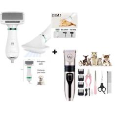 Imagem de Kit Maquina De Tosa Aparadora Profissional P/ Cachorro Pets +Portátil