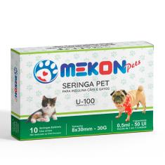 Imagem de Seringa mekon pet insul. U-100 cães gatos 100un 0,5ML 8X30MM