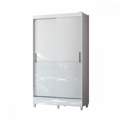 Imagem de Guarda Roupa Solteiro com Pés 2 Portas de Correr Branco New Opção