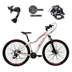 Imagem de Bicicleta Aro 29 Ksw Mwza Feminina Câmbio Shimano Alívio E Altus 27v F/hidráulico Garfo Trava - Branco/rosa Tam.17