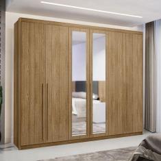 Imagem de Guarda-Roupa Casal Alfa Magestic 6 Portas 6 Gavetas 100% Mdf com Espelho Natural - Pnr Móveis
