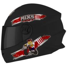 Imagem de Capacete Fechado Mixs Start Infantil Blocks, PRETO FOSCO, 54