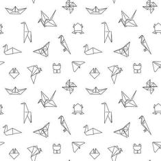 Imagem de Papel De Parede Adesivo Colorir Origami 502826971 0,58X3,00M