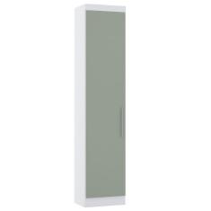 Imagem de Guarda Roupa Sapateira 50cm 1 Pt Alpes Luciane Móveis Branco Com Verde
