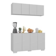 Imagem de Kit Armário De Cozinha Aéreo E Balcão 4 Portas Multimóveis Mp2171