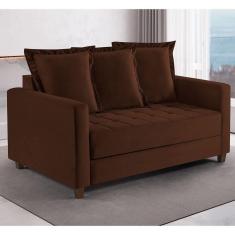 Imagem de Sofa Cama Rocca Casal Talento Móveis Caramelo/Castanho