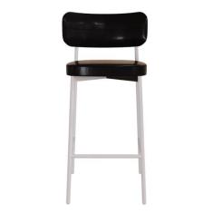 Imagem de Banqueta Alloa Fixa com 4 Pés 50 X 44,7 X 163,5cm com 1 Unidade Preto/Branco Epoxi