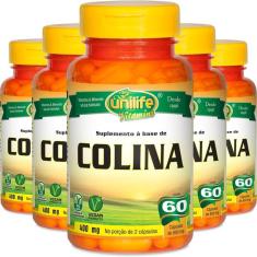 Imagem de Kit 5 Colina Unilife Vitamina B8 60 Cápsulas